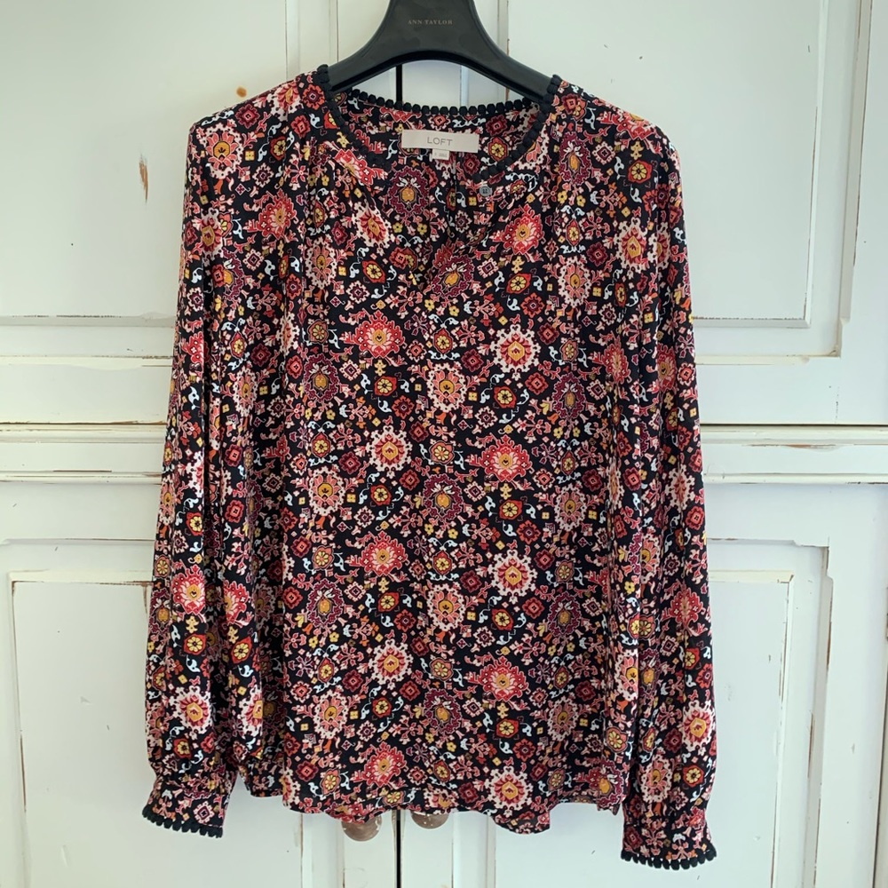 LOFT Long sleeve blouse small